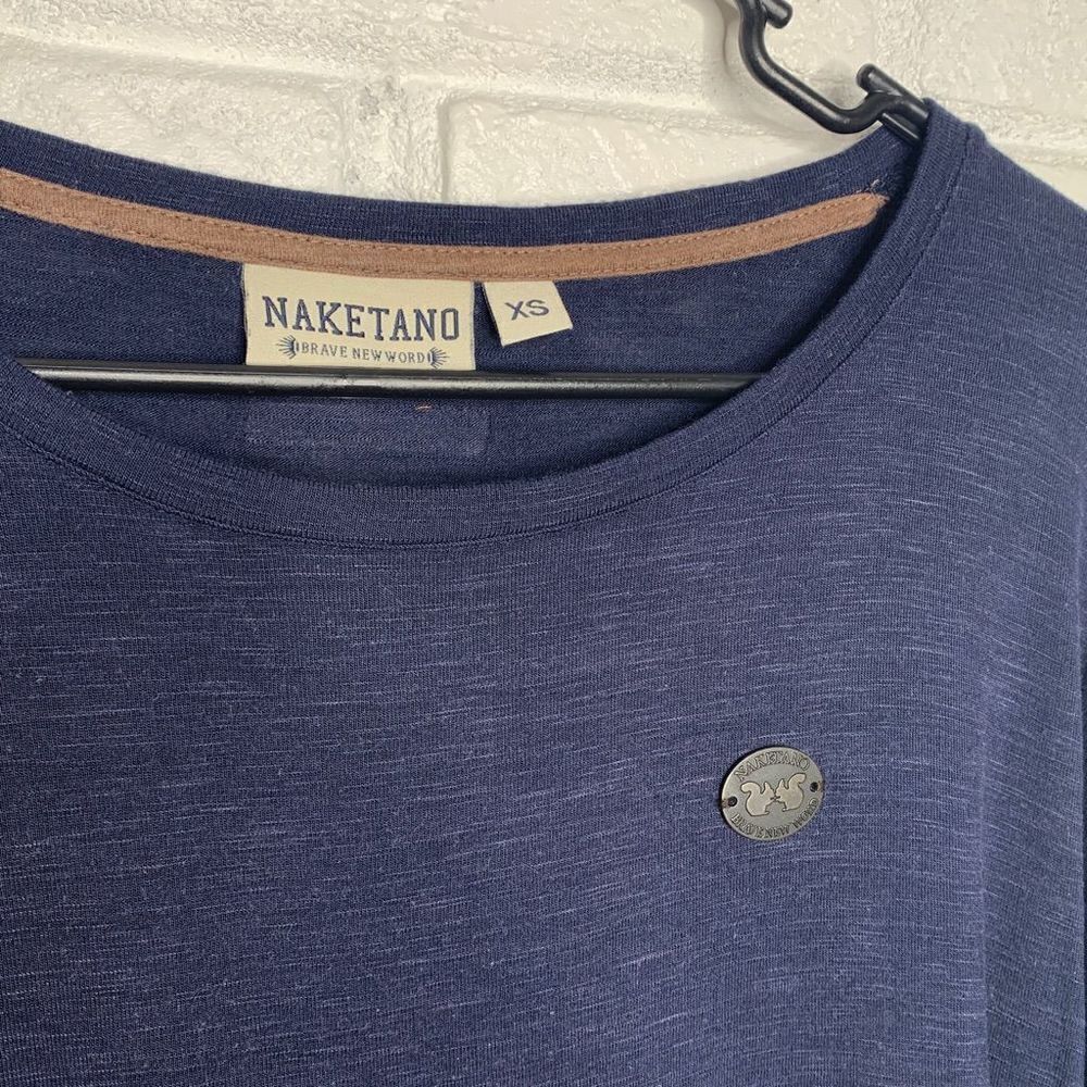 Naketano Drop Shoulder Blue Long Sleeve Top size XS - Picture 2 of 8